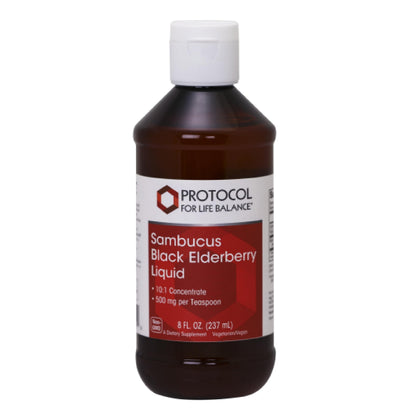 Protocol Sambucus Black Elderberry Liquid - 500 mg - Non-GMO, Kosher & Vegan | 8 fl oz