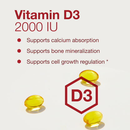 Protocol Vitamin D3 2,000 IU | Immune Support, Healthy Bones & Teeth | 120 Softgels (Pack of 2)