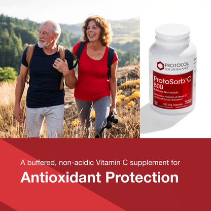 Protocol Protosorb C 500 - Highly Absorbable Vitamin C - for Immune System & Bone Health Supplement* - with Alpha-Lipoic Acid - Buffered, Non-Acidic Vitamin C - 100 Veg Caps