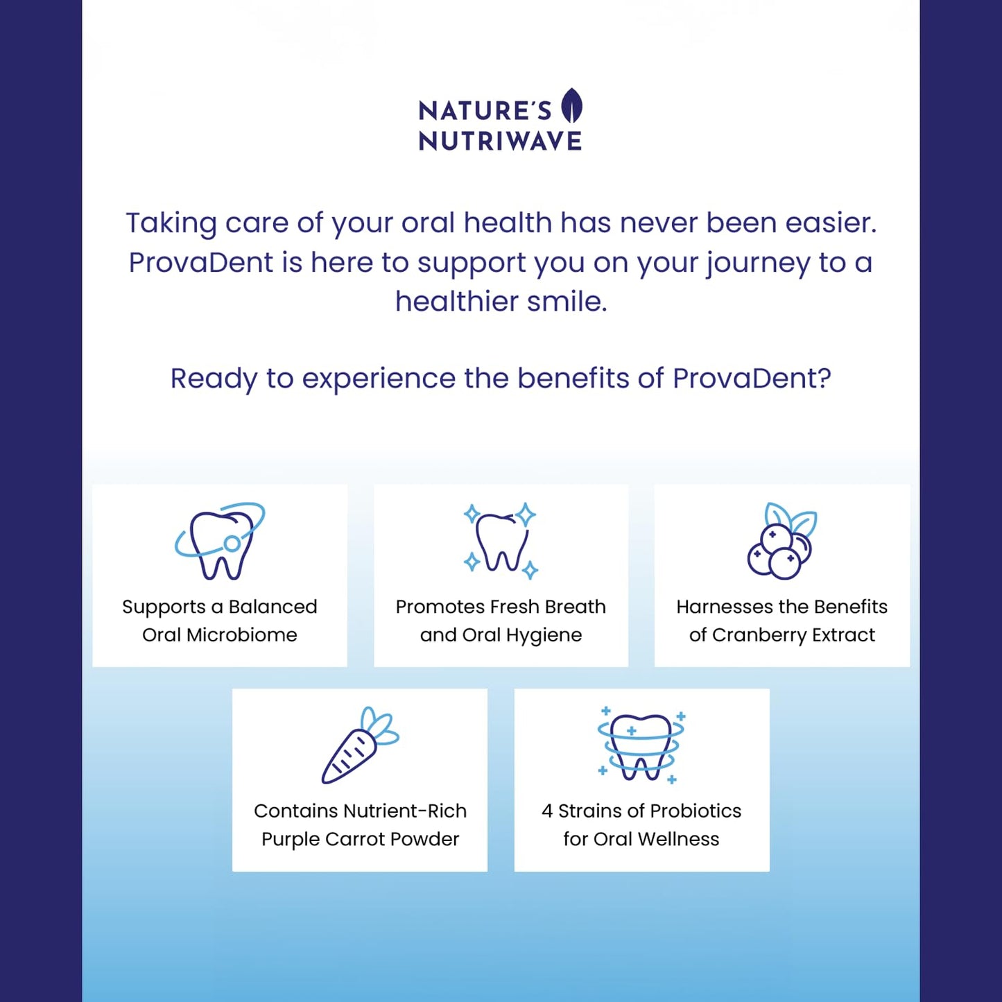 ProvaDent by Nature's NutriWave - Natural Oral Probiotics for Fresh Breath (60 Tablets)