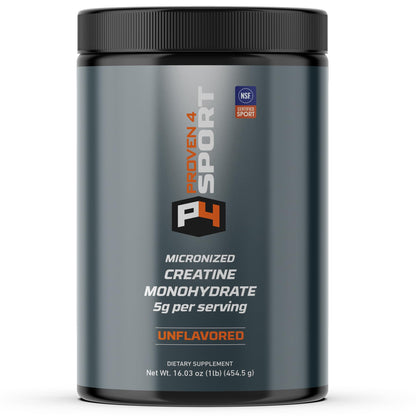 Proven4 Creatine Monohydrate Micronized Powder – NSF Certified for Sport, Unflavored, 16 oz, 90 Servings