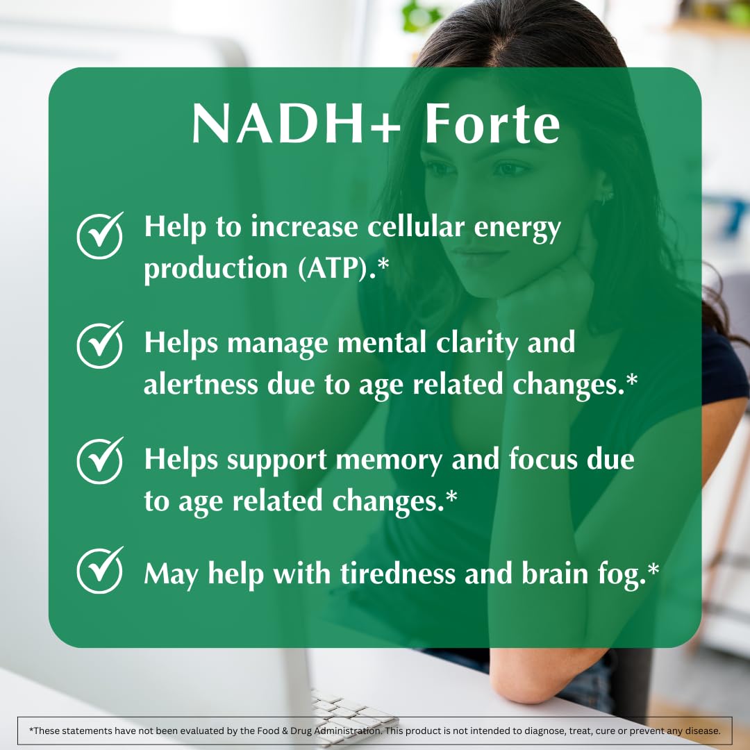 PROVITA NADH+ Forte – NADH, CoQ10 & Chlorophyll for Energy, Focus & Brain Health | Vegan Capsules