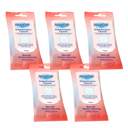 Proxysoft Dental Floss for Bridges and Implants – 5 Packs with Threaders