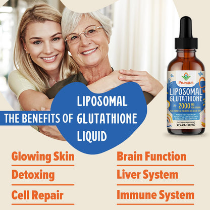 Prunucis 2000MG Liposomal Glutathione Liquid – 98% Absorption, Vegan, 4 oz