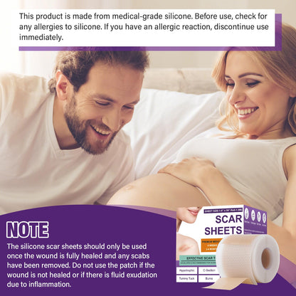 Psecici Silicone Scar Sheets Roll 1.6x120 – Medical-Grade Scar Tape for Surgical, C-Section, and Keloids