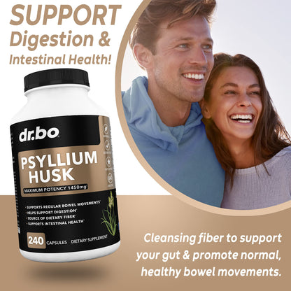 Psyllium Husk Capsule Fiber Supplement for Adults | Constipation Relief