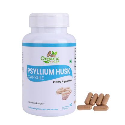 Psyllium Husk Capsules 1500mg | 90 Capsules - Digestive Health & Regularity