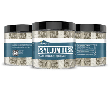Earthborn Elements Psyllium Husk 200 Capsules – Pure & Undiluted