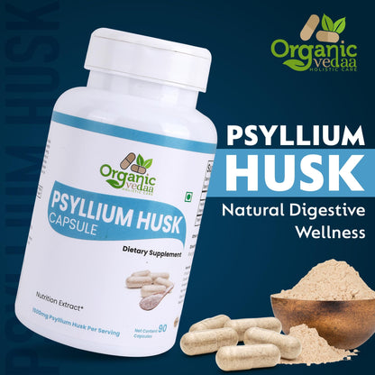 Psyllium Husk Capsules 1500mg | 90 Capsules - Digestive Health & Regularity