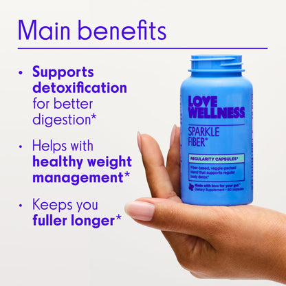 Love Wellness Sparkle Fiber – Digestive Enzymes & Fiber Supplement (90 Count)