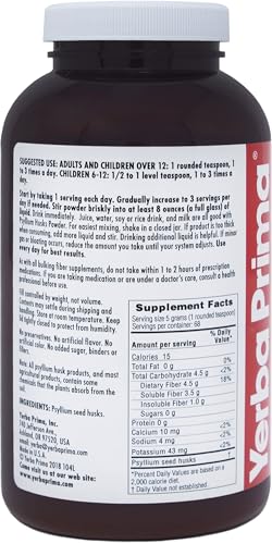 Yerba Prima Psyllium Husk Powder 12 oz – Natural Fiber Supplement for Gut Health