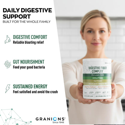 Psyllium Husk Powder – Digestive Fiber Supplement for Gut Health | Vegan, Sugar-Free, Unflavored | 60 Serves