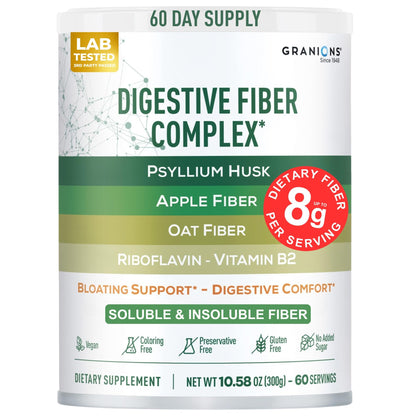 Psyllium Husk Powder – Digestive Fiber Supplement for Gut Health | Vegan, Sugar-Free, Unflavored | 60 Serves