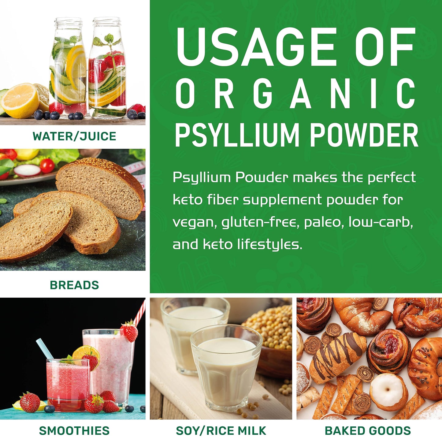 Jiva Organics Psyllium Husk Powder – 1.75 lb, Gluten Free, Fine Ground