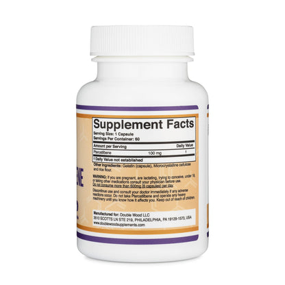 Pterostilbene 100mg Capsules – 60 Count | Non-GMO, Gluten Free | Third-Party Tested | Double Wood