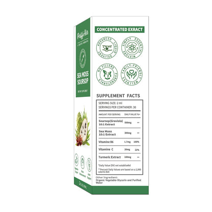 PUFFIAIR Soursop & Sea Moss Liquid Drop – Immune Support & Sleep, 2oz