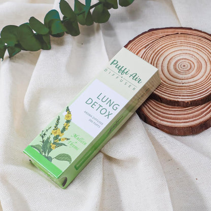 PUFFIAIR Herbal Diffuser – Mullein, Thyme & Mint for Respiratory Comfort | 300 Uses, 2 Packs, 3 Sticks