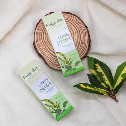 PUFFIAIR Herbal Diffuser – Mullein, Thyme & Mint for Respiratory Comfort | 300 Uses, 2 Packs, 3 Sticks
