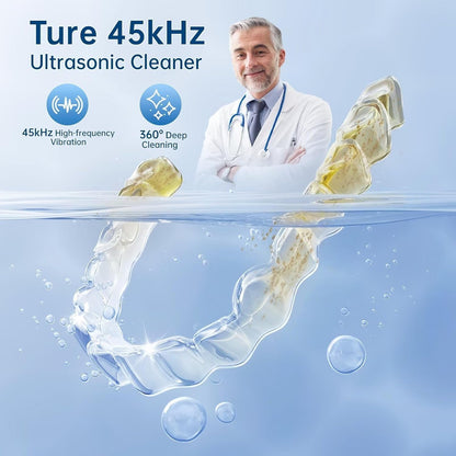 45kHz Ultrasonic Retainer Cleaner – 200ml, 3 Modes, Dentures & Aligners | PUFTEM