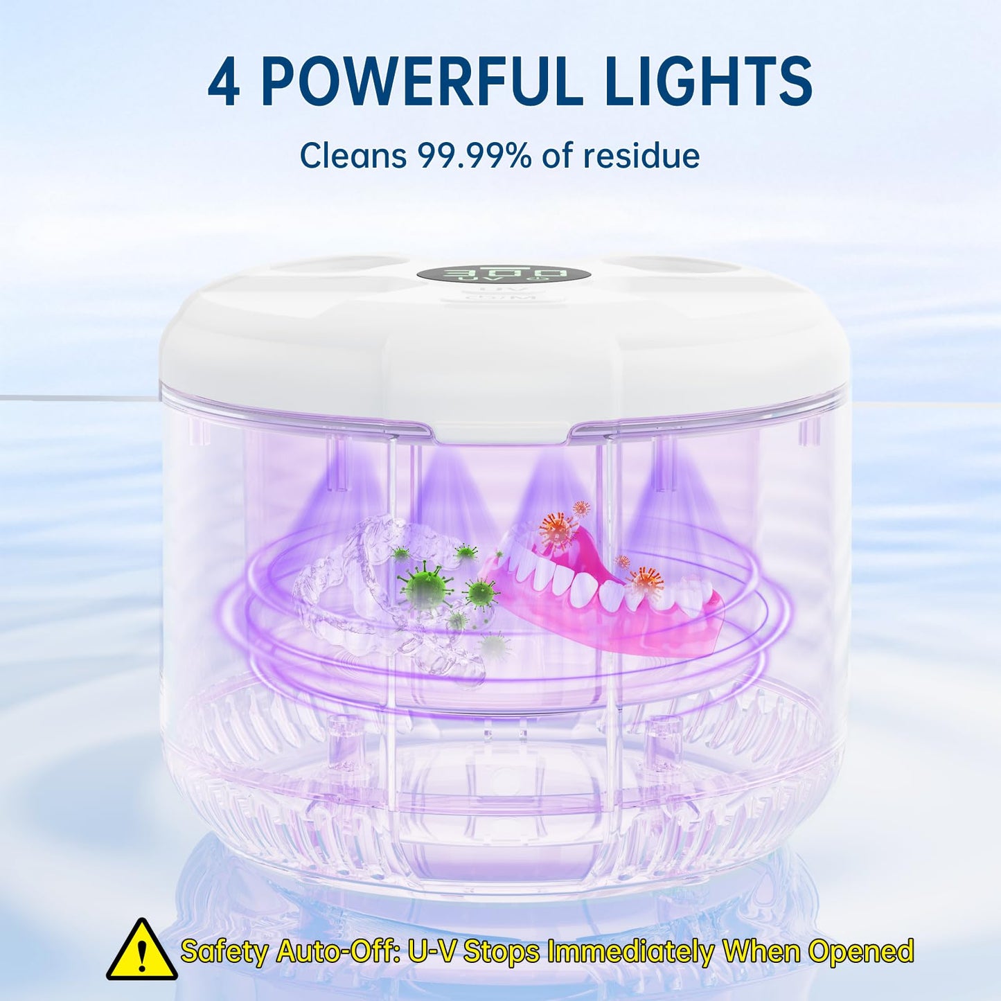 45kHz Ultrasonic Retainer Cleaner – 200ml, 3 Modes, Dentures & Aligners | PUFTEM