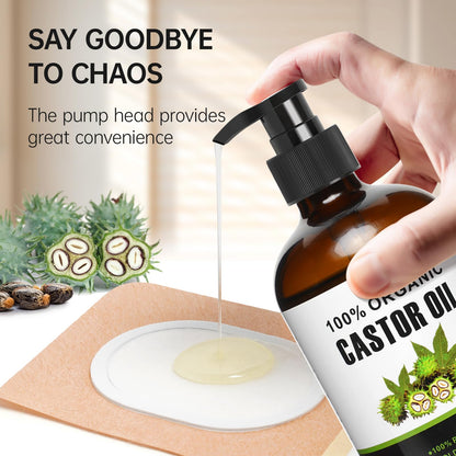 30Pcs Castor Oil Pack Wrap - Organic Cotton Patches & 8 oz Glass Bottle