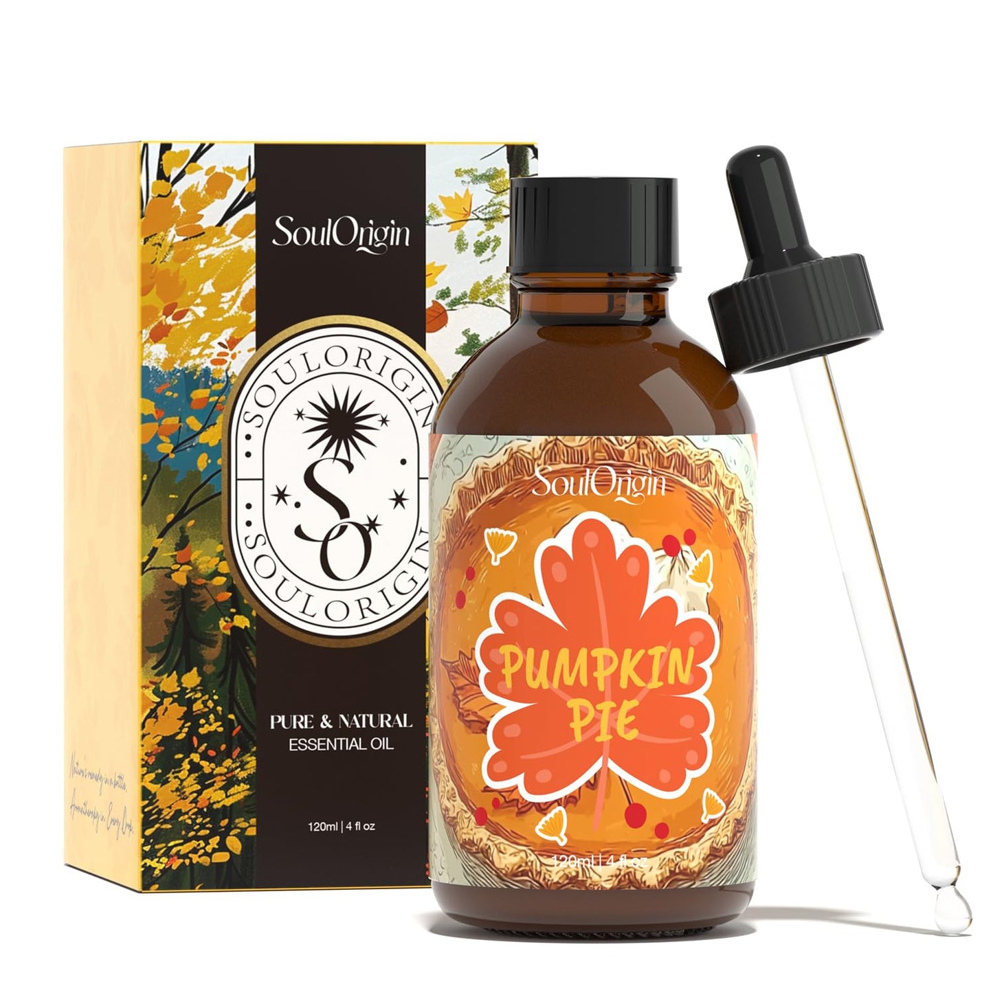 SoulOrigin Pumpkin Pie Essential Oil 120ml – Cozy Fall Fragrance for Diffusers & DIY