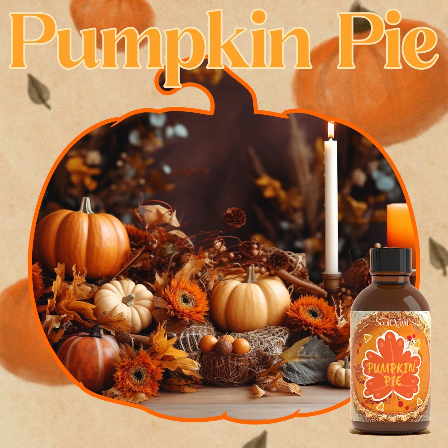 SoulOrigin Pumpkin Pie Essential Oil 120ml – Cozy Fall Fragrance for Diffusers & DIY