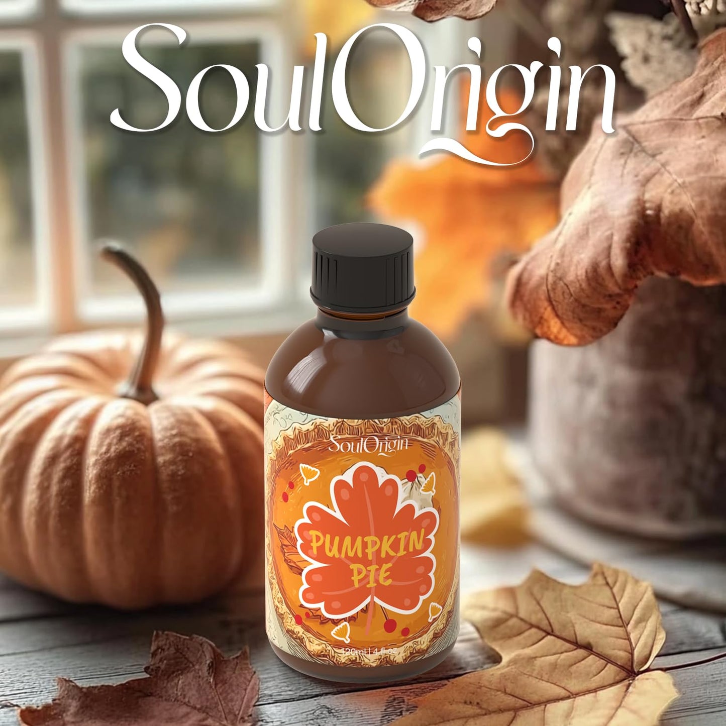SoulOrigin Pumpkin Pie Essential Oil 120ml – Cozy Fall Fragrance for Diffusers & DIY