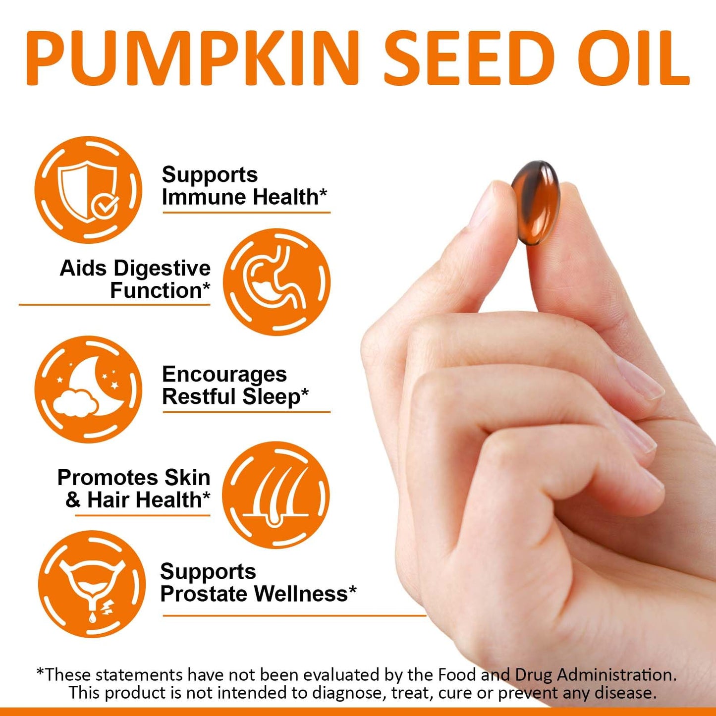 Pumpkin Seed Oil Capsules 1000mg – Cold-Pressed, Hair Growth | 300 Softgels
