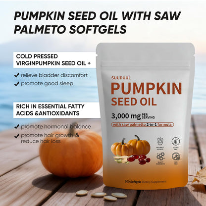 Pumpkin Seed Oil Capsules 300 Softgels | Hair Growth & Hormonal Balance