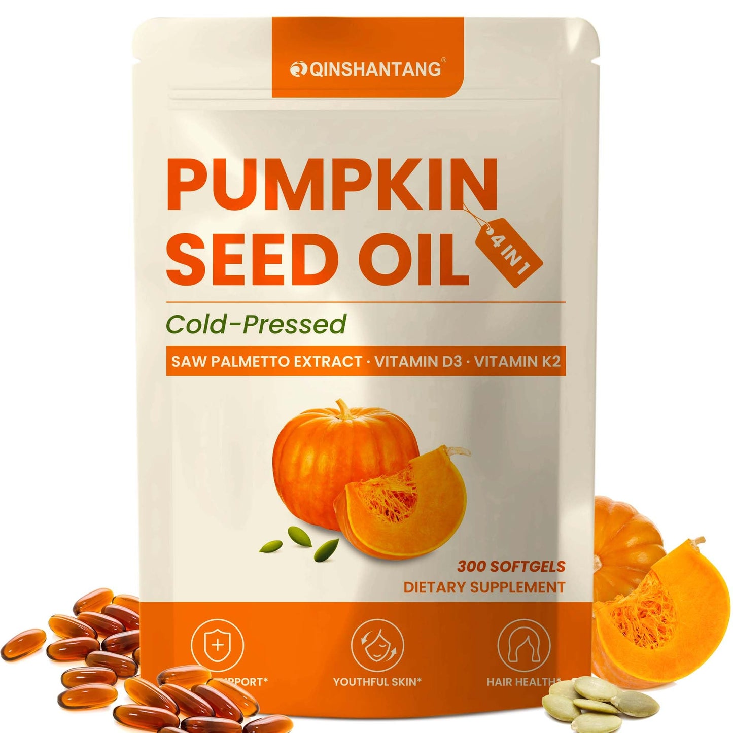 Pumpkin Seed Oil Complex with Saw Palmetto, D3 & K2 | 3000 mg per Serving