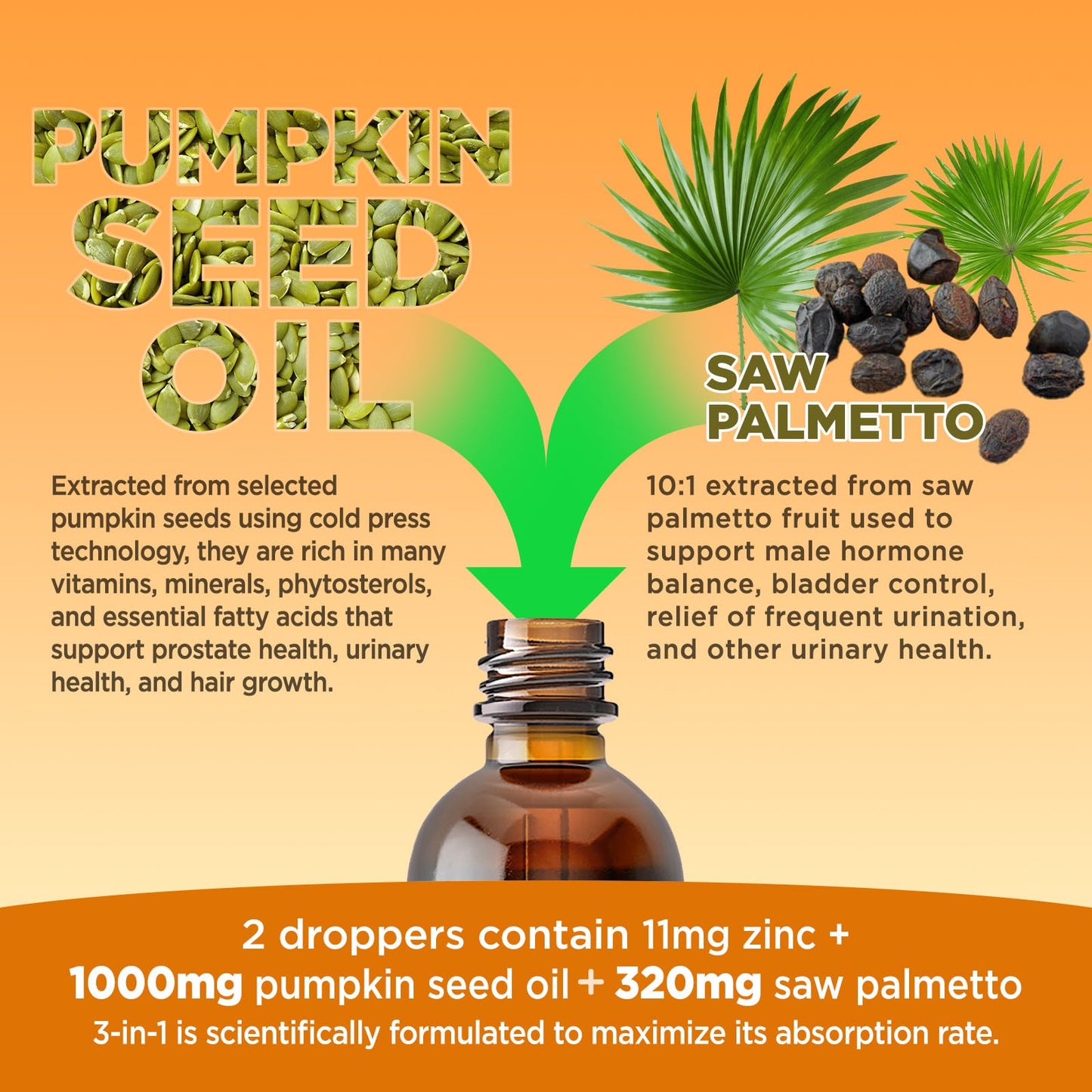 Pumpkin Seed Oil DHT Blocker for Hair Growth — Organic, 2 fl oz