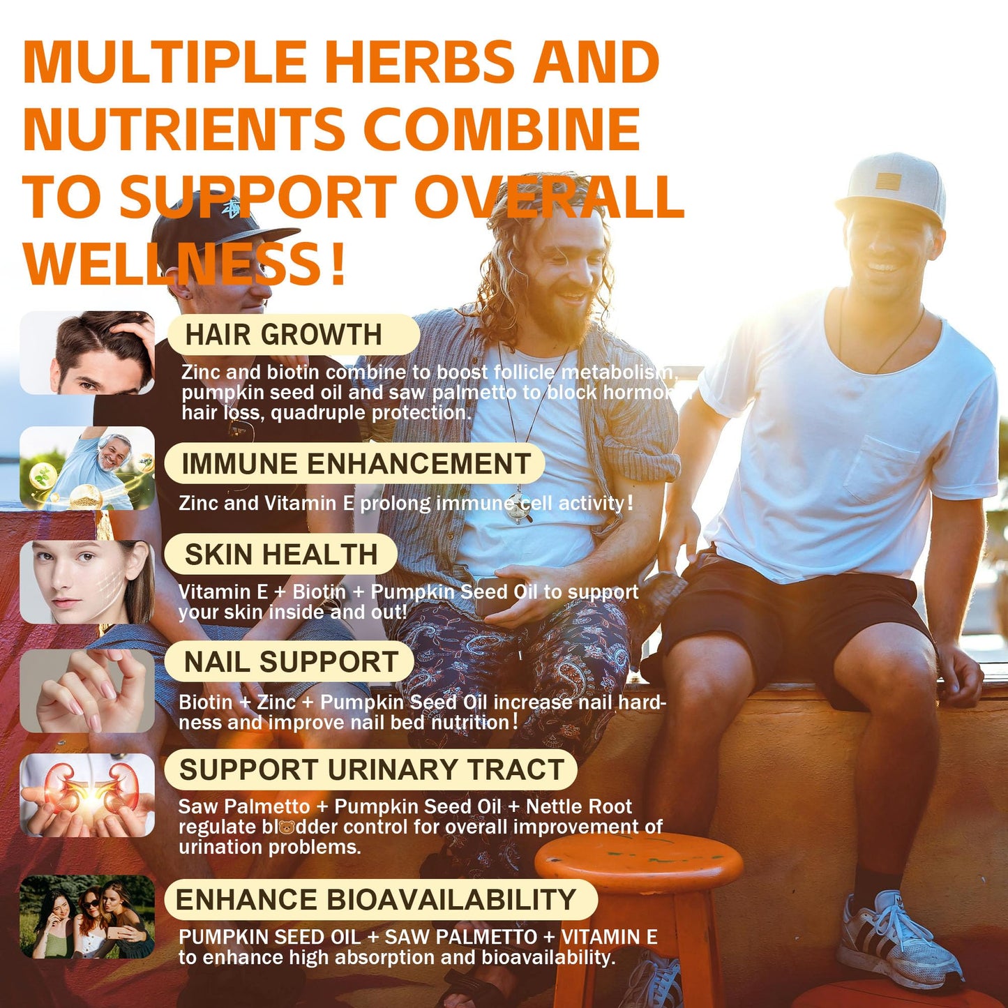 Well&Whole Pumpkin Seed Oil Gummies – Hair Growth, Prostate & Urinary Support | Vegan, Sugar-Free