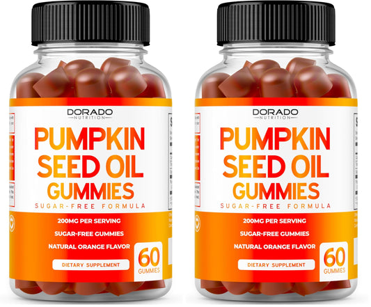 Pumpkin Seed Oil Gummies 4000mg Sugar Free Gummy Supplement with Pumpkin Seed Extract for Adults - Delicious Orange Flavor, Non GMO - Gluten Free, Vegan Supplement & USA Made (60 Capsules) (Pack of 2) BritishVita | Premium UK Vitamins & Wellness Supplements