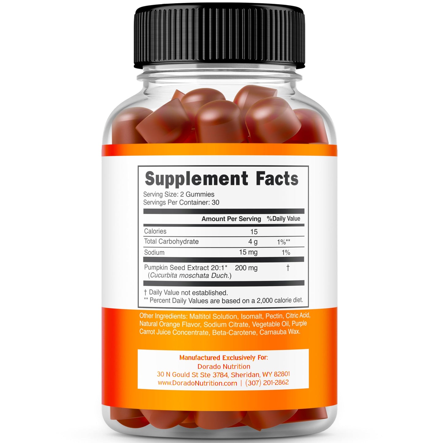 Pumpkin Seed Oil Gummies 4000mg Sugar Free Gummy Supplement with Pumpkin Seed Extract for Adults - Delicious Orange Flavor, Non GMO - Gluten Free, Vegan Supplement & USA Made (60 Capsules) (Pack of 2)