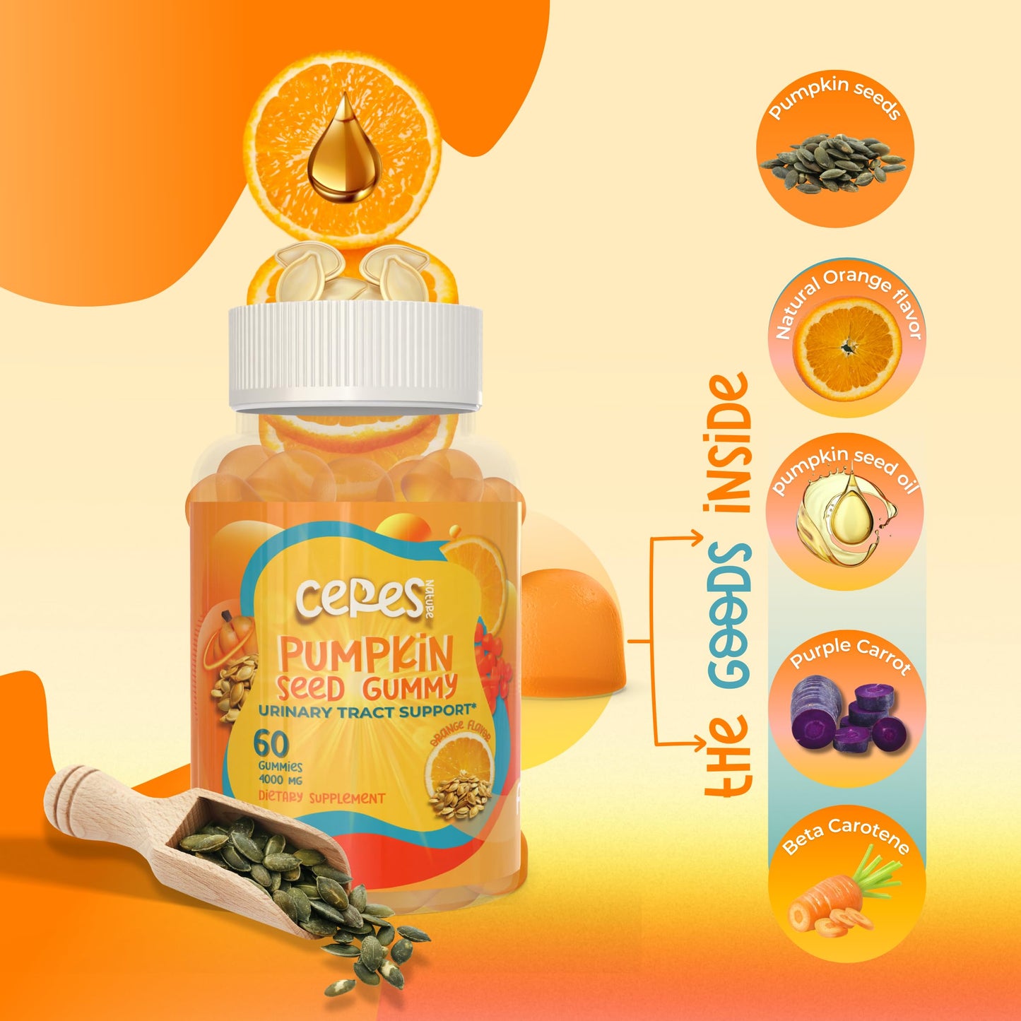 Pumpkin Seed Oil Gummies 4000 mg – Hair, Skin & Prostate Support | Sugar-Free
