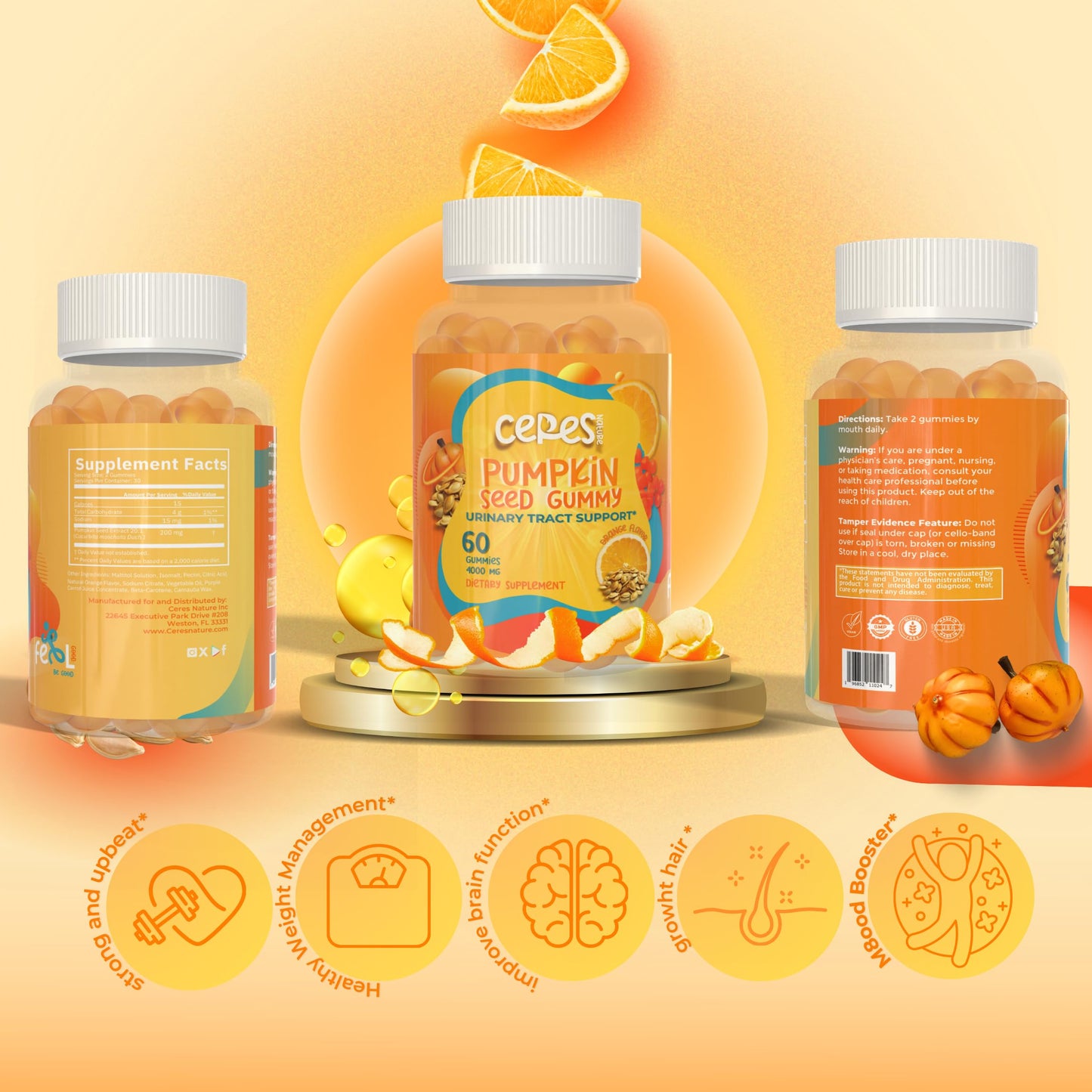 Pumpkin Seed Oil Gummies 4000 mg – Hair, Skin & Prostate Support | Sugar-Free