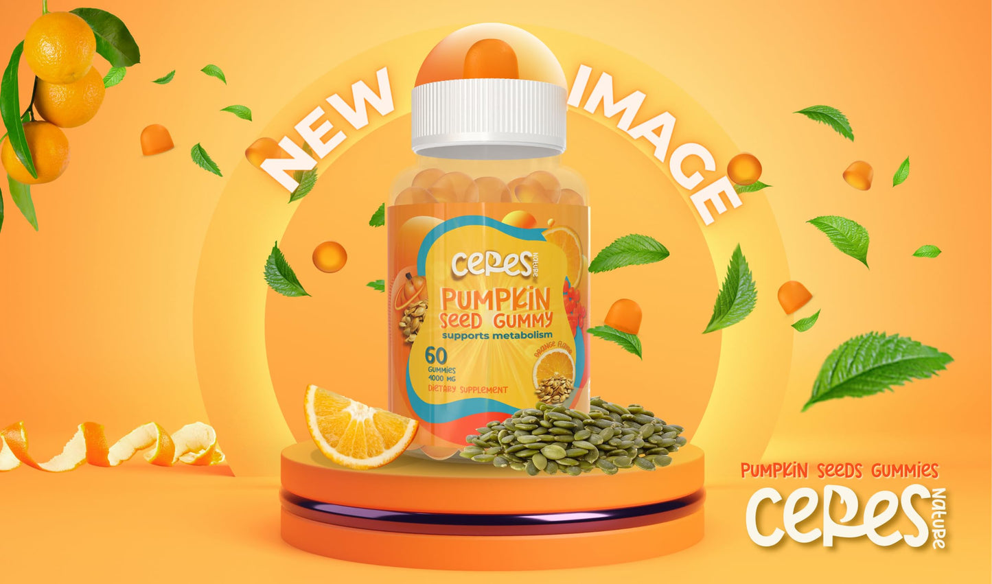 Pumpkin Seed Oil Gummies 4000mg – Hair Growth, Prostate & Urinary Health, Sugar-Free