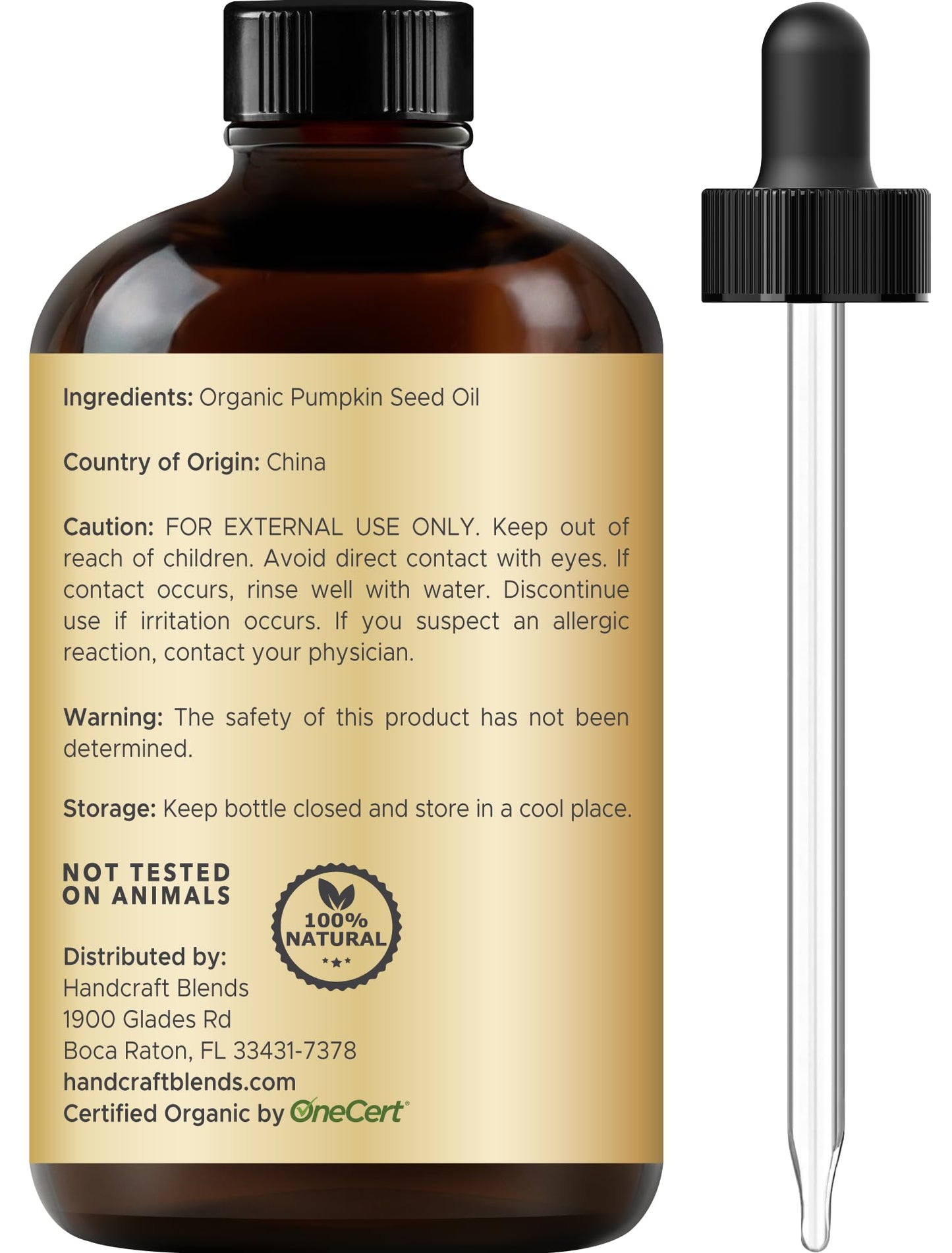 Cold-Pressed Organic Pumpkin Seed Oil - 4 oz Glass Bottle | Hair, Skin & Aromatherapy