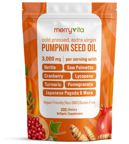 Pumpkin Seed Oil Prostate Health – Saw Palmetto, Turmeric, 3000mg/Serving, 300 Softgels | Non-GMO