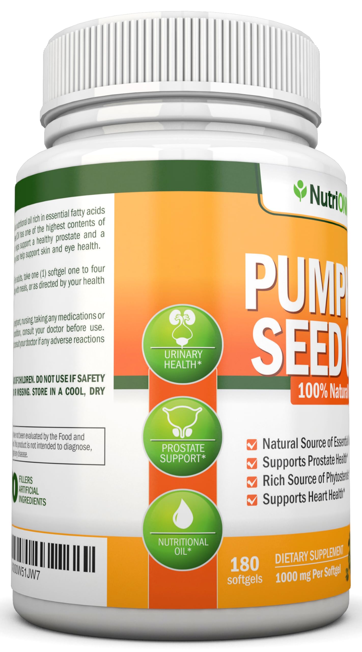 Pumpkin Seed Oil 1000MG - 180 Softgels | Cold-Pressed Natural