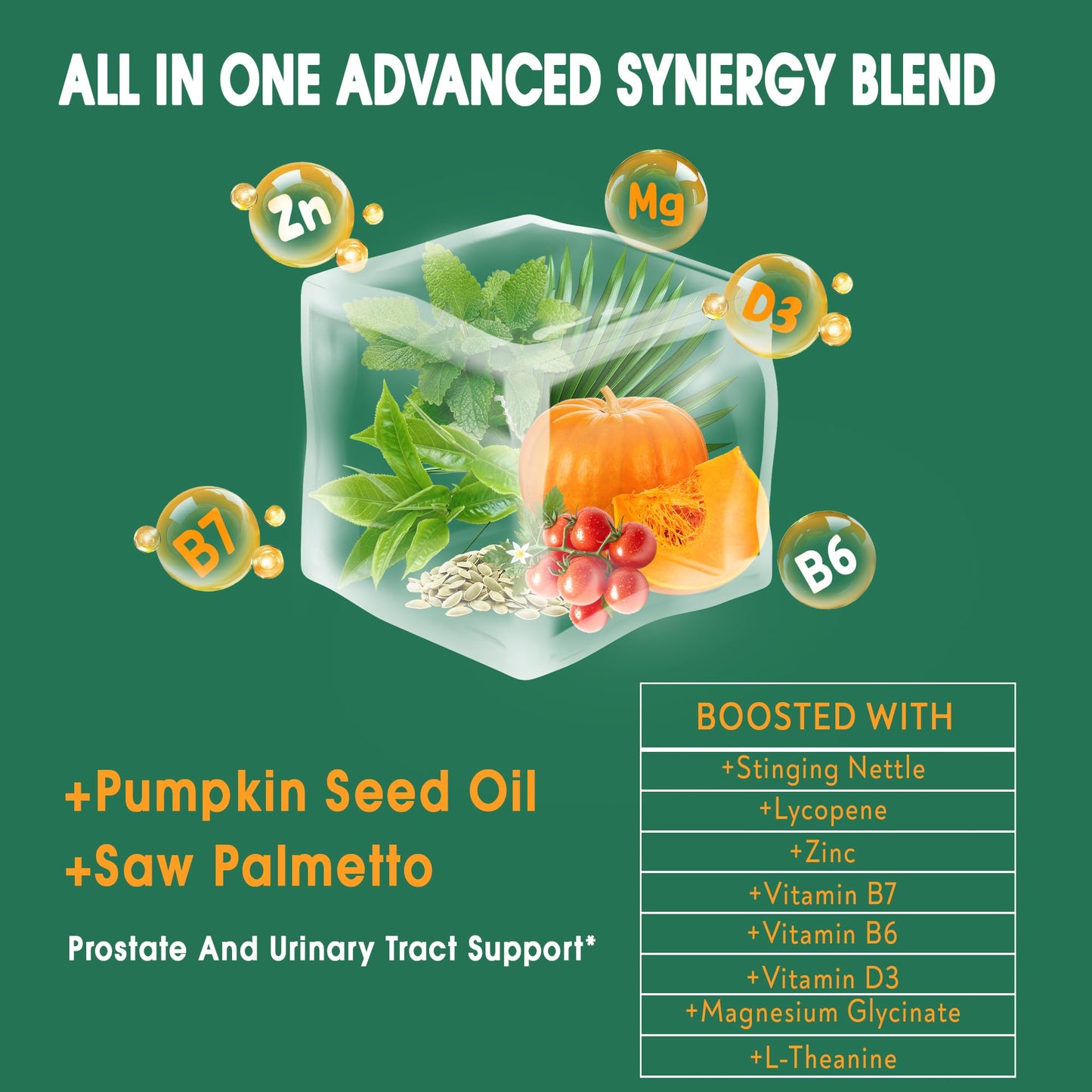 Pumpkin Seed Oil with Saw Palmetto Gummies – Organic, Sugar-Free, Vegan, 60 Gummies