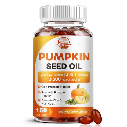 Pumpkin Seed Oil with Saw Palmetto – 3500mg Max Strength Softgels, 150 Count