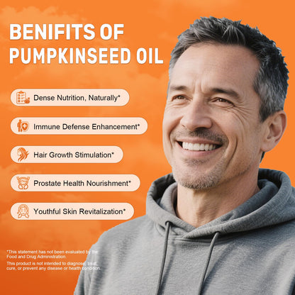 Pumpkin Seed Oil with Saw Palmetto Softgels - 3000mg per Serving | 300/600 Softgels | Cold-Pressed & Non-GMO