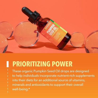 USDA Organic Pumpkin Seed Oil - Cold-Pressed for Hair, Prostate & Hormone Support | 1 Fl Oz