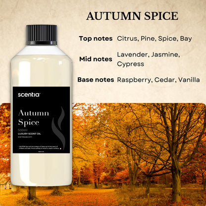 Scentia Autumn Spice Essential Oil – 500ml Fall Pumpkin Spice Diffuser Oil for Home, Halloween & Thanksgiving Décor
