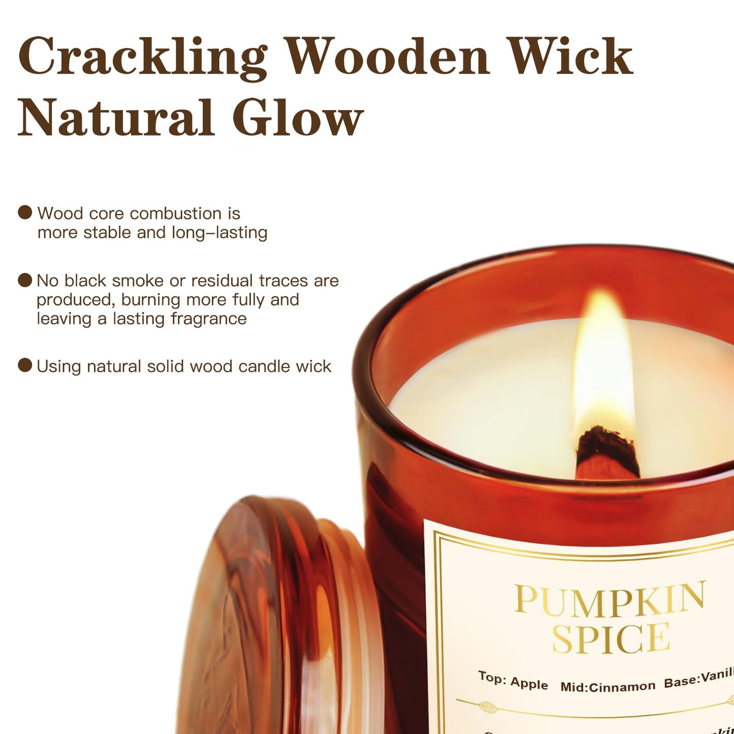 Fall Candle Gift Set – 2-Pack Wood Wick Pumpkin Spice Soy Candles with Gift Boxes (22.6 oz)