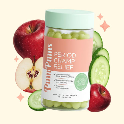 PumPums Period Cramp Relief Gummies | Vegan, Sugar-Free, 60 Gummies