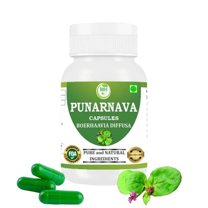 Morsan Healthcare Punarnava Capsules 500mg – 60 Veg Capulses | Kidney & Liver Support