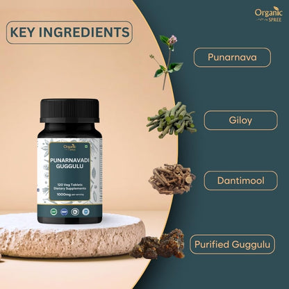 Punarnavadi Guggulu 120 Tablets – Organic Spree | Kidney Support | Ayurvedic Formulation | Vegetarian